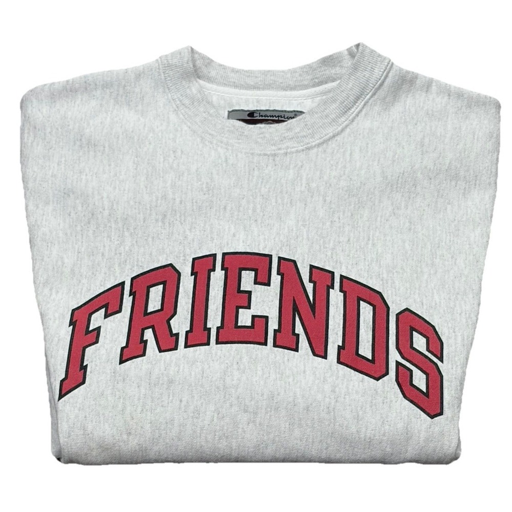 Champion Reverse Weave Friends‎ Collegiate Sweatshirt Mens Small Grey Crewneck